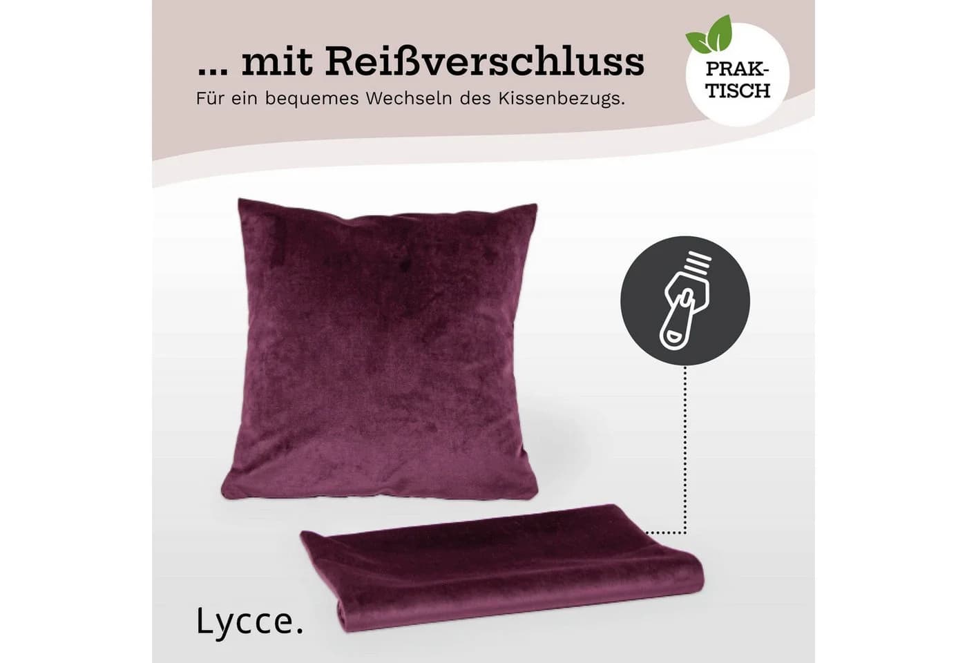 Lycce FUNDA Retro Samt Kissenbezug Berry 40x40 cm - Bild 4