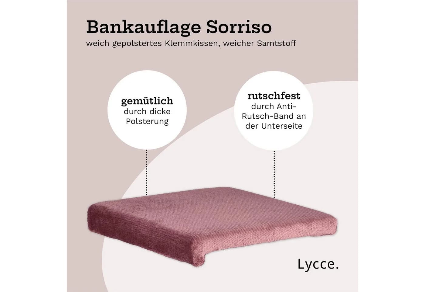 Lycce Klemmkissen Samt 40cm Breite mit Klemmleiste - Bild 3