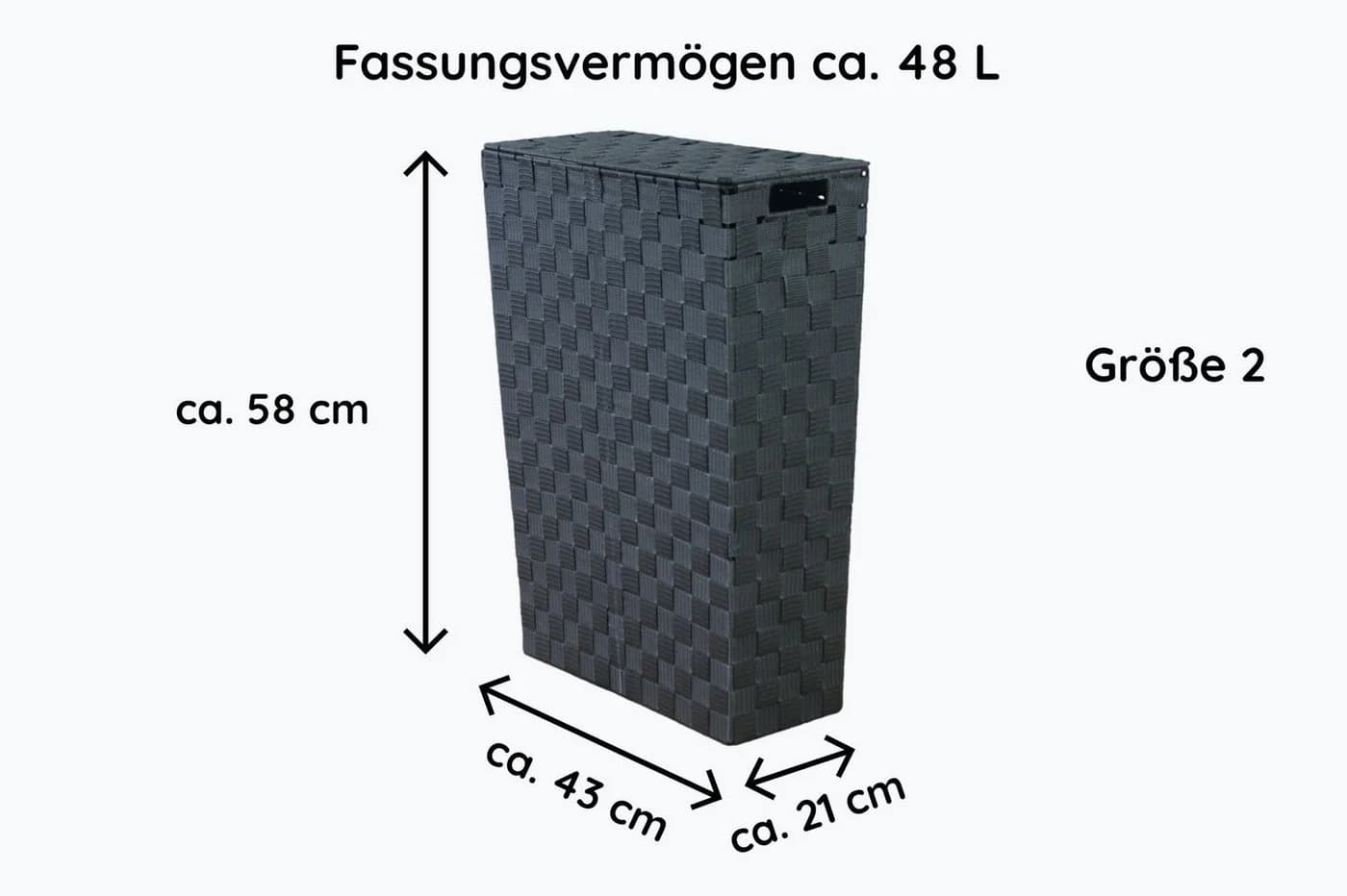 Lycce Nischenwäschekorb Grau Stoff Geflochten - Bild 2