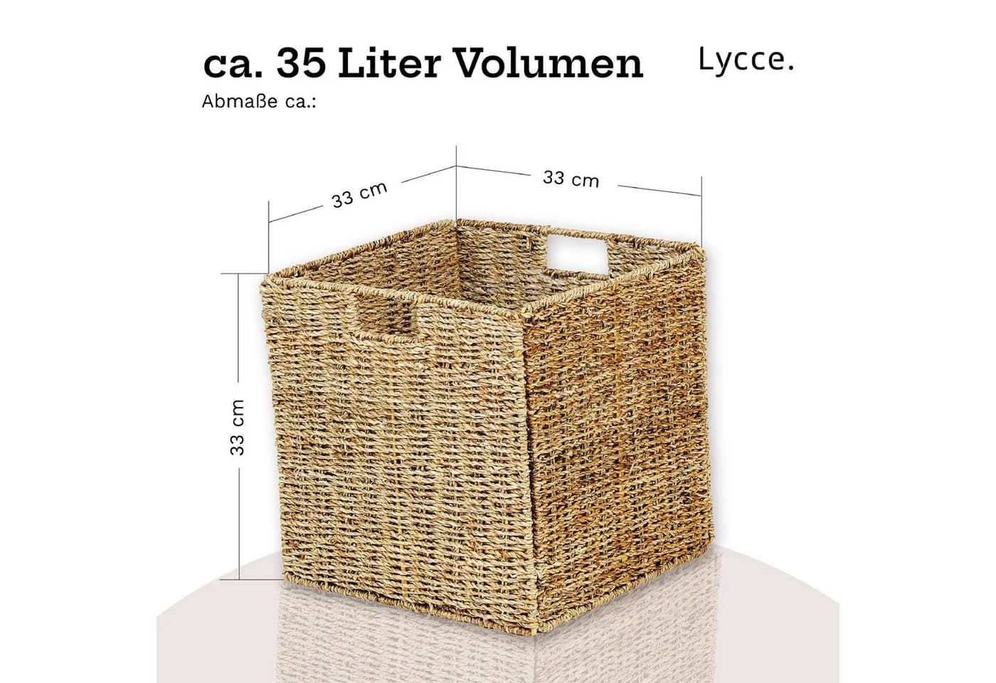 Lycce Regalkorb Kallax Einsatz Seegras Schwarz 33x33x33 cm - Bild 3