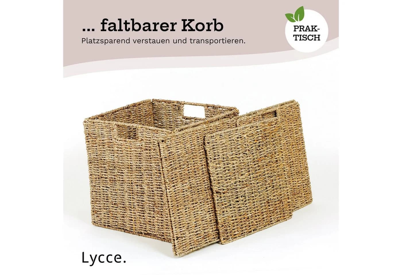 Lycce Regalkorb Kallax Einsatz Seegras Schwarz 33x33x33 cm - Bild 5