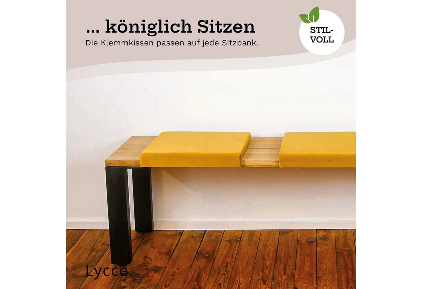 Lycce Klemmkissen Samtbezug FRESH senf oliv mit 1 Leiste - Bild 5