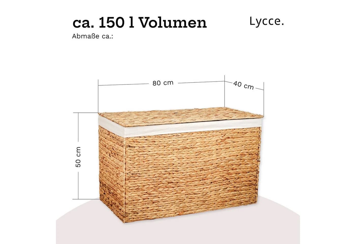 Lycce Wäschesortierer 3 Fächer mit Deckel Wasserhyazinthe Beige - Bild 4