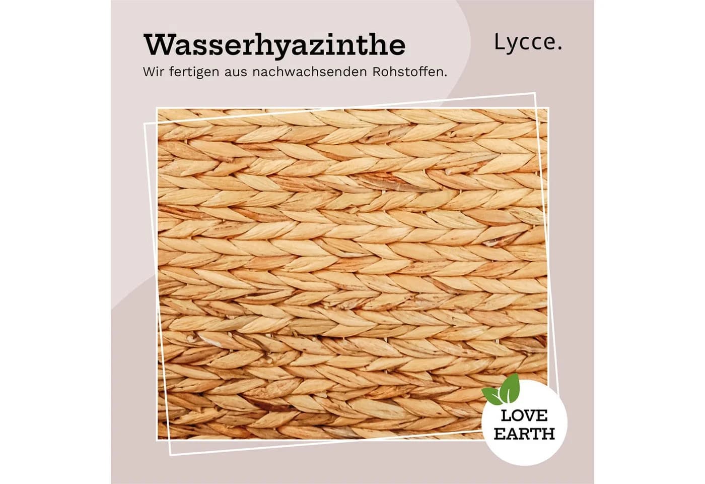 Lycce Wäschesortierer 3 Fächer mit Deckel Wasserhyazinthe Beige - Bild 5