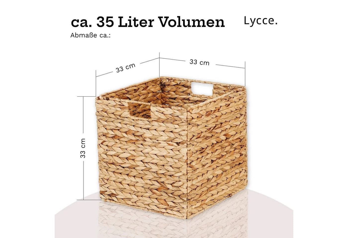 Lycce Regalkorb Kallax Einsatz Wasserhyazinthe Natur 2er Set - Bild 4