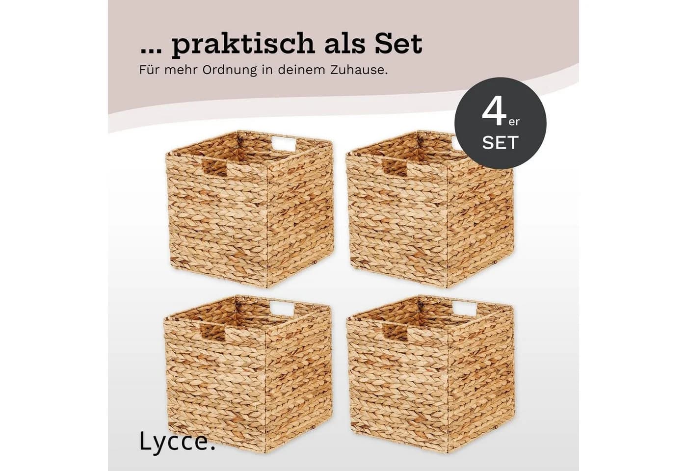 Lycce Regalkorb Kallax Einsatz Wasserhyazinthe Natur 4er Set