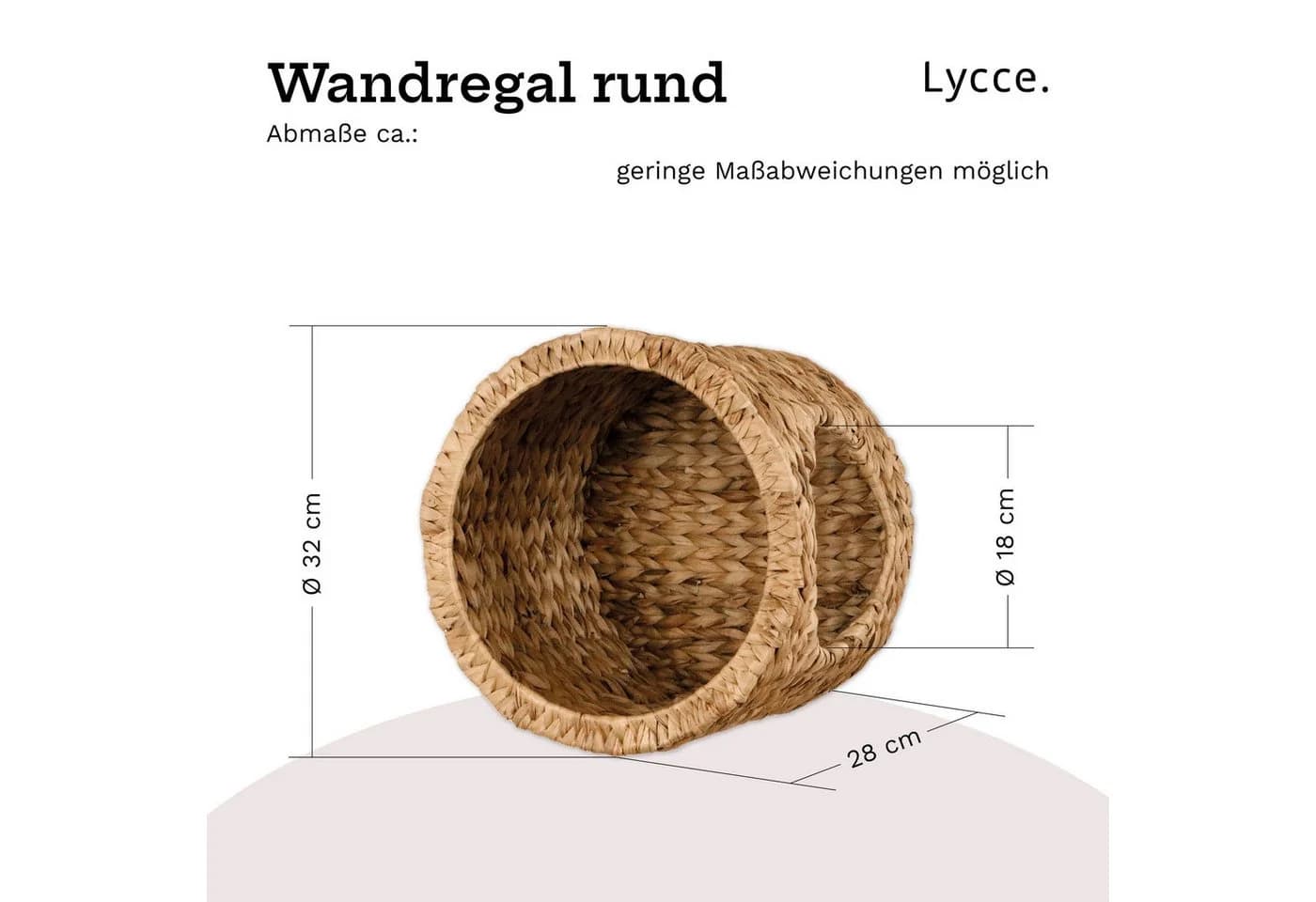 Lycce Wandregal Wasserhyazinthe Beige Geflochten - Bild 3