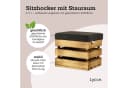 Lycce Polsterhocker mit Stauraum grau geflammt Cordstoff Bild 1