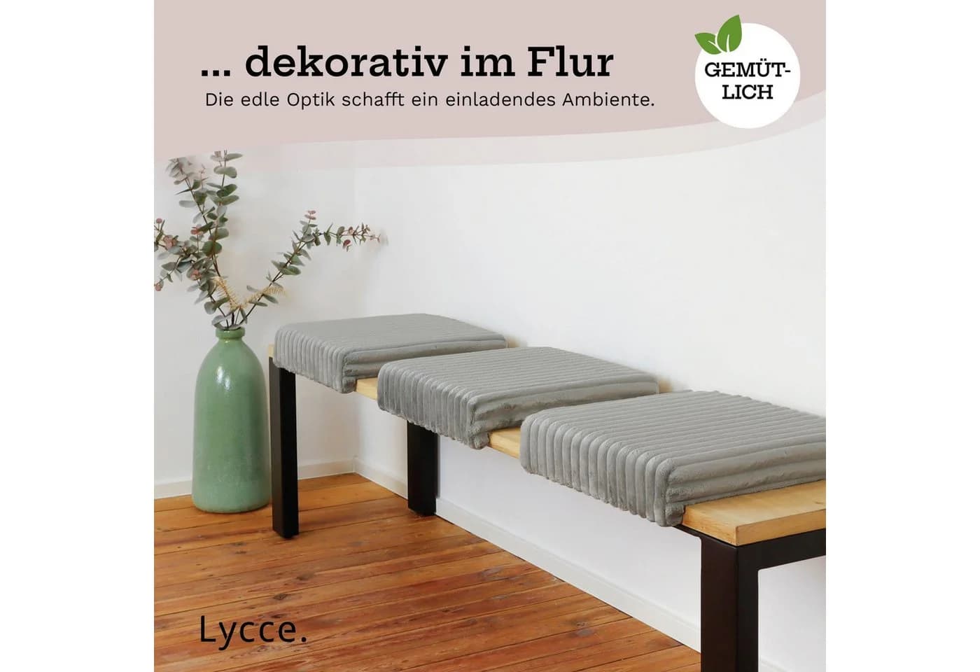 Lycce Klemmkissen Sitzkissen DELUXE 1 Leiste super breiter Cordstoff - Bild 5