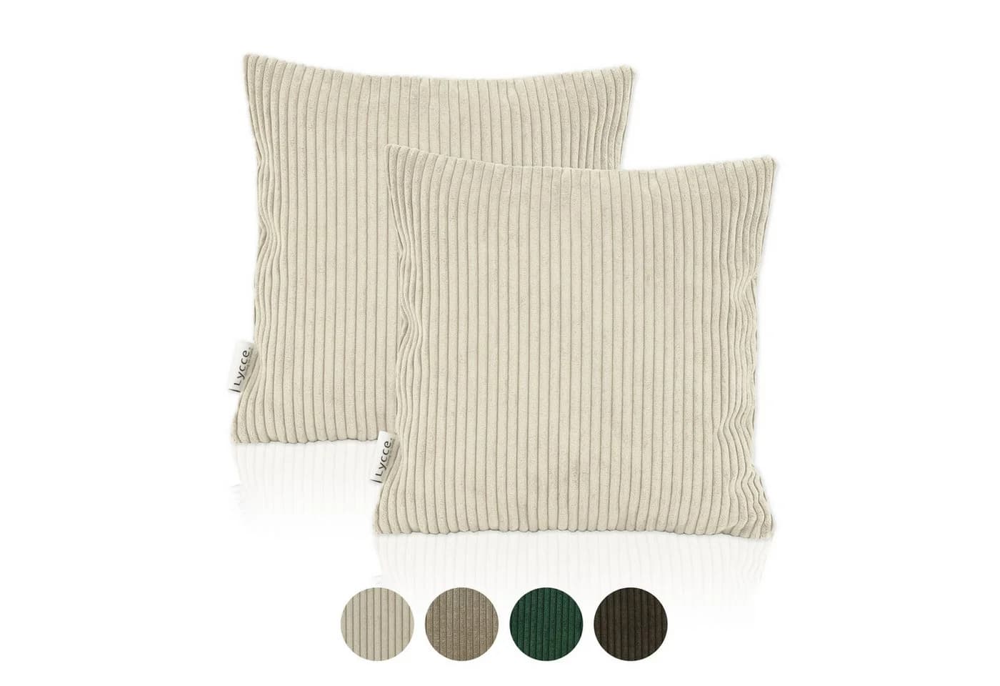 Lycce Dekokissen Kissenbezug 2er Set Cord Stoff 40x40 cm - Bild 2