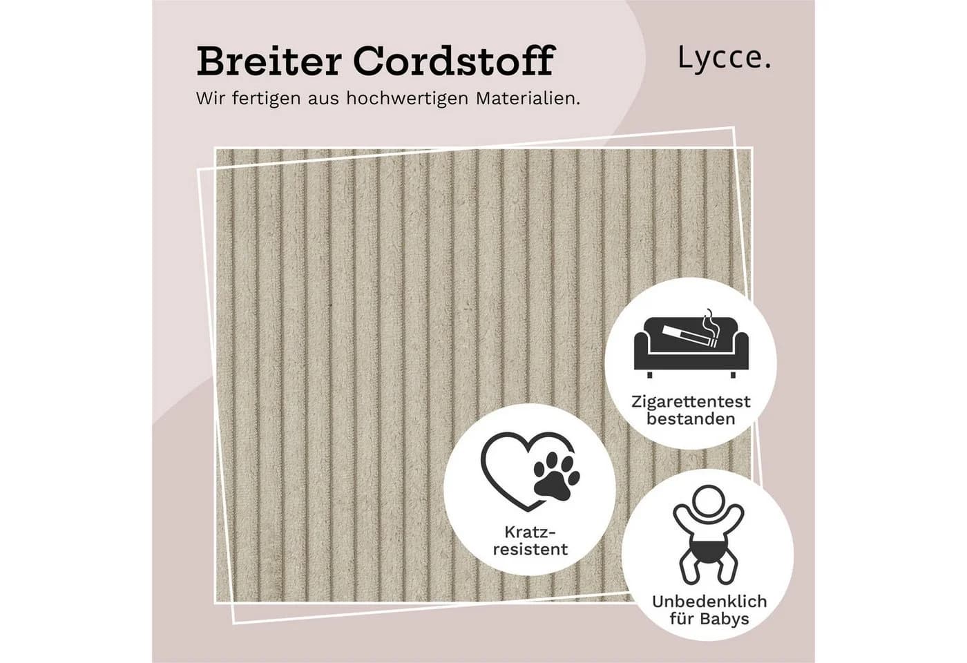 Lycce Dekokissen Kissenbezug 2er Set Cord Stoff 40x40 cm - Bild 4