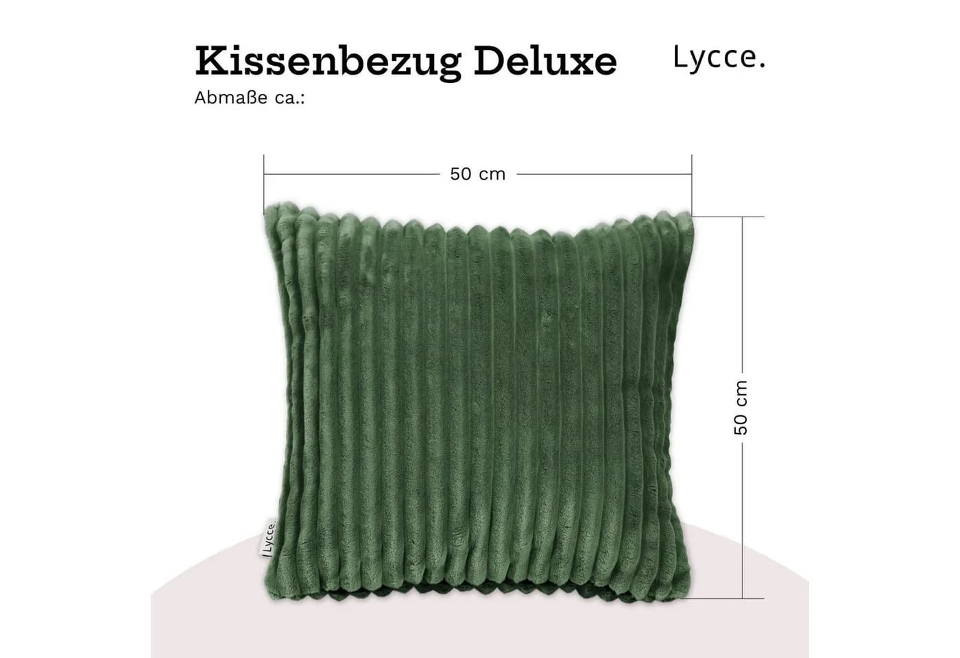 Lycce Dekokissenbezug Deluxe Cordstoff 50x50cm Grün - Bild 4
