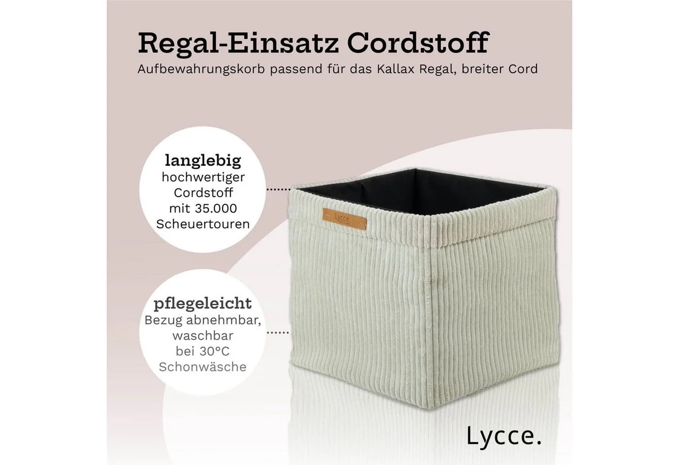 Lycce Regalkorb Kallax Boxen Cord 4er Set Beige Faltbar