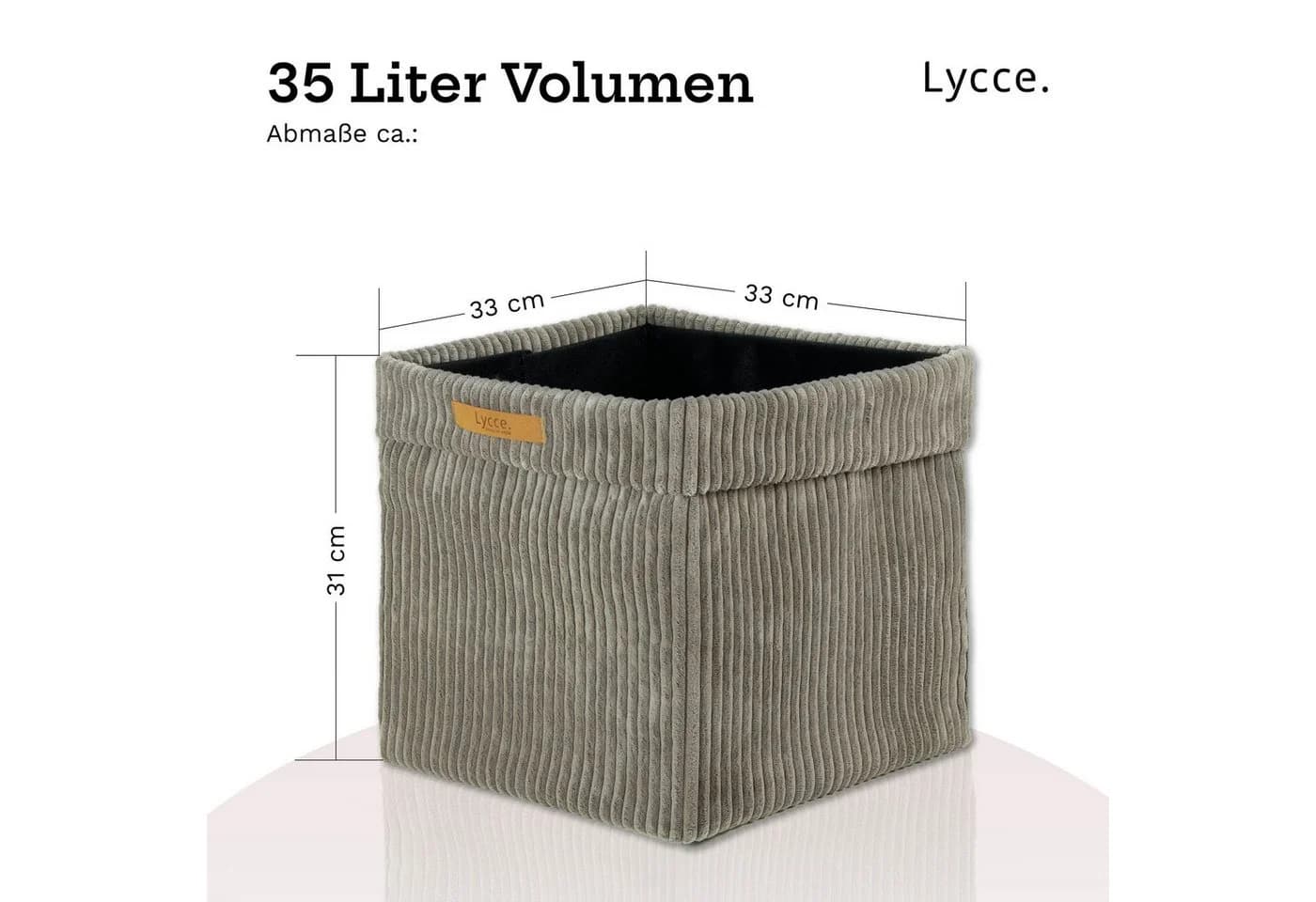 Lycce Regalkorb Kallax Cord Box Taupe Faltbar - Bild 3