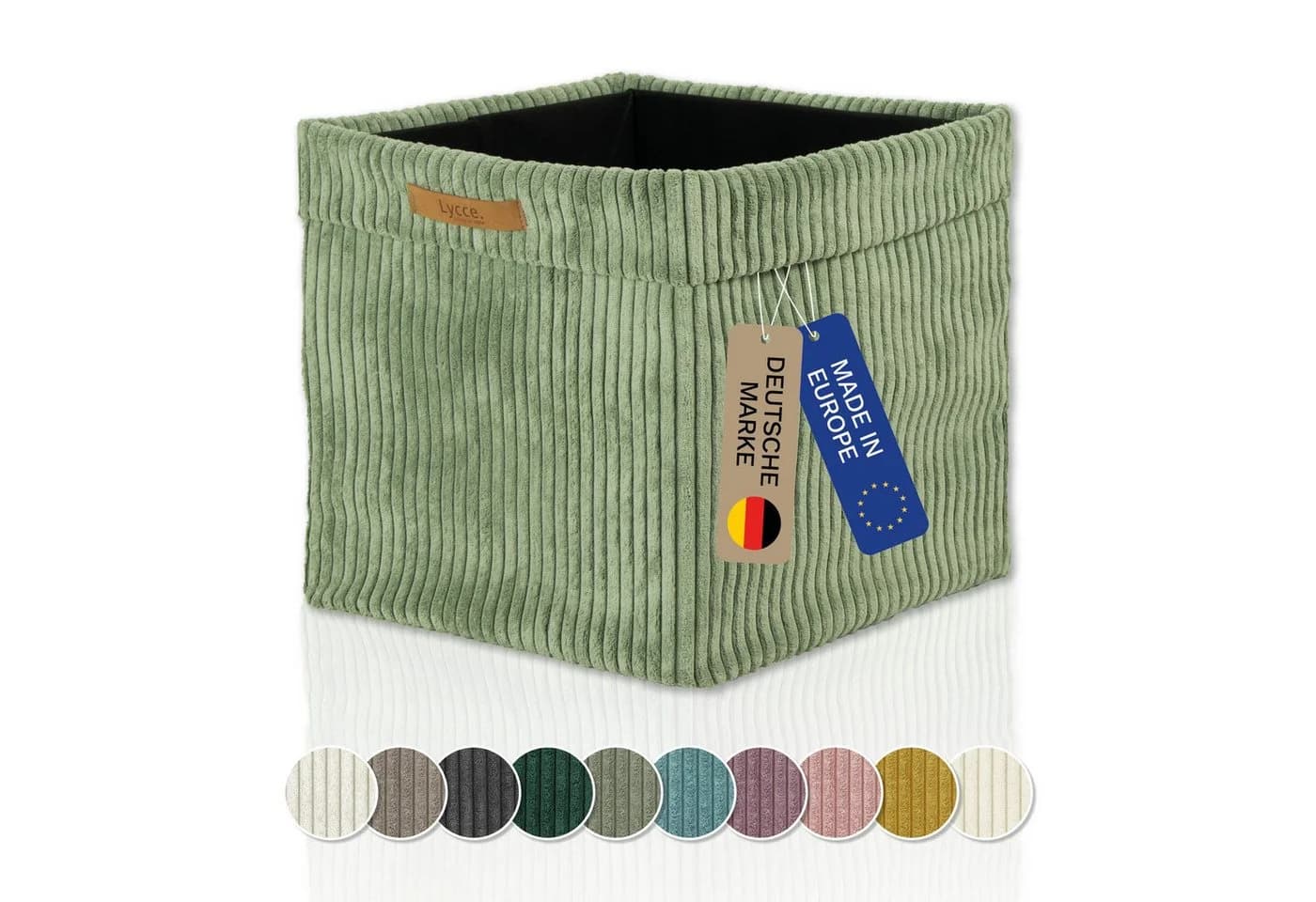 LYCCE Aufbewahrungsbox Cord Faltbar Salbeigrün für Ikea Kallax - Bild 2