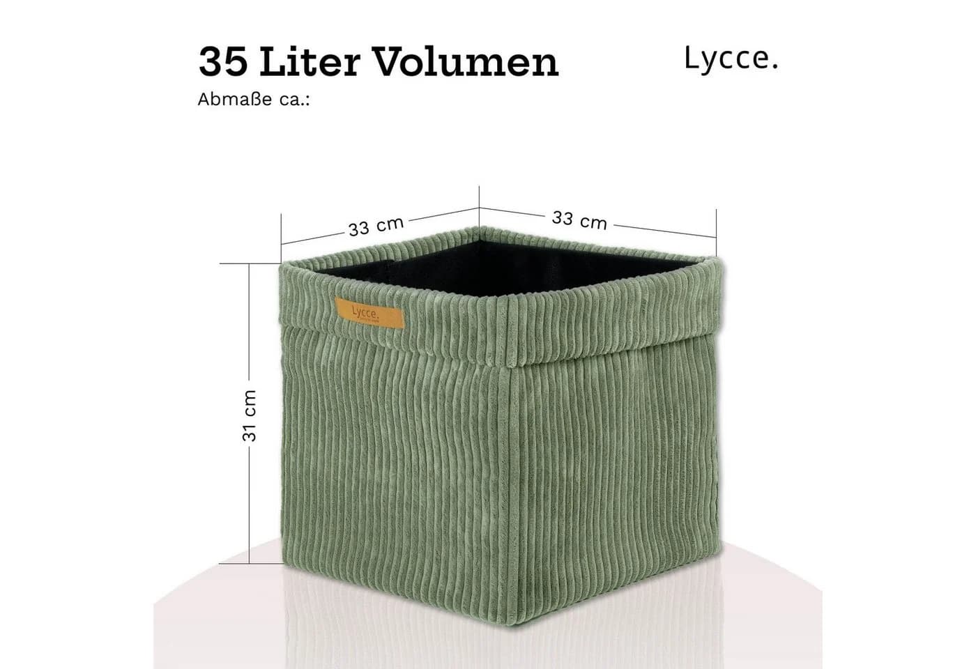 LYCCE Aufbewahrungsbox Cord Faltbar Salbeigrün für Ikea Kallax - Bild 3