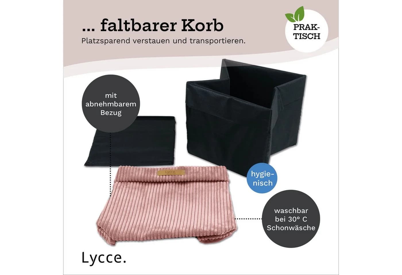 Lycce Kallax Boxen Cord, faltbare Aufbewahrungsboxen 33x33xH31cm - Bild 3