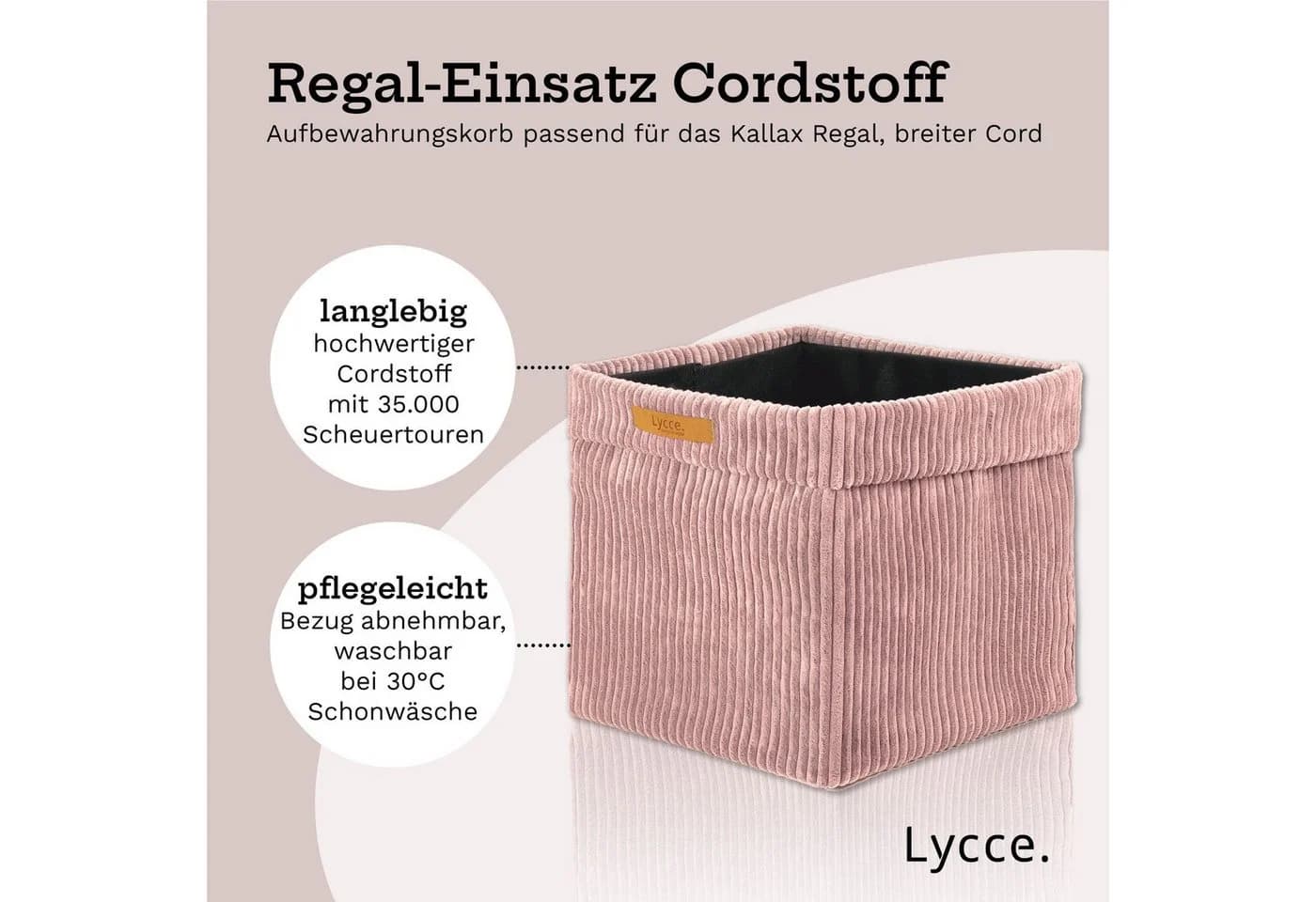 Lycce Kallax Boxen Cord, faltbare Aufbewahrungsboxen 33x33xH31cm - Bild 4