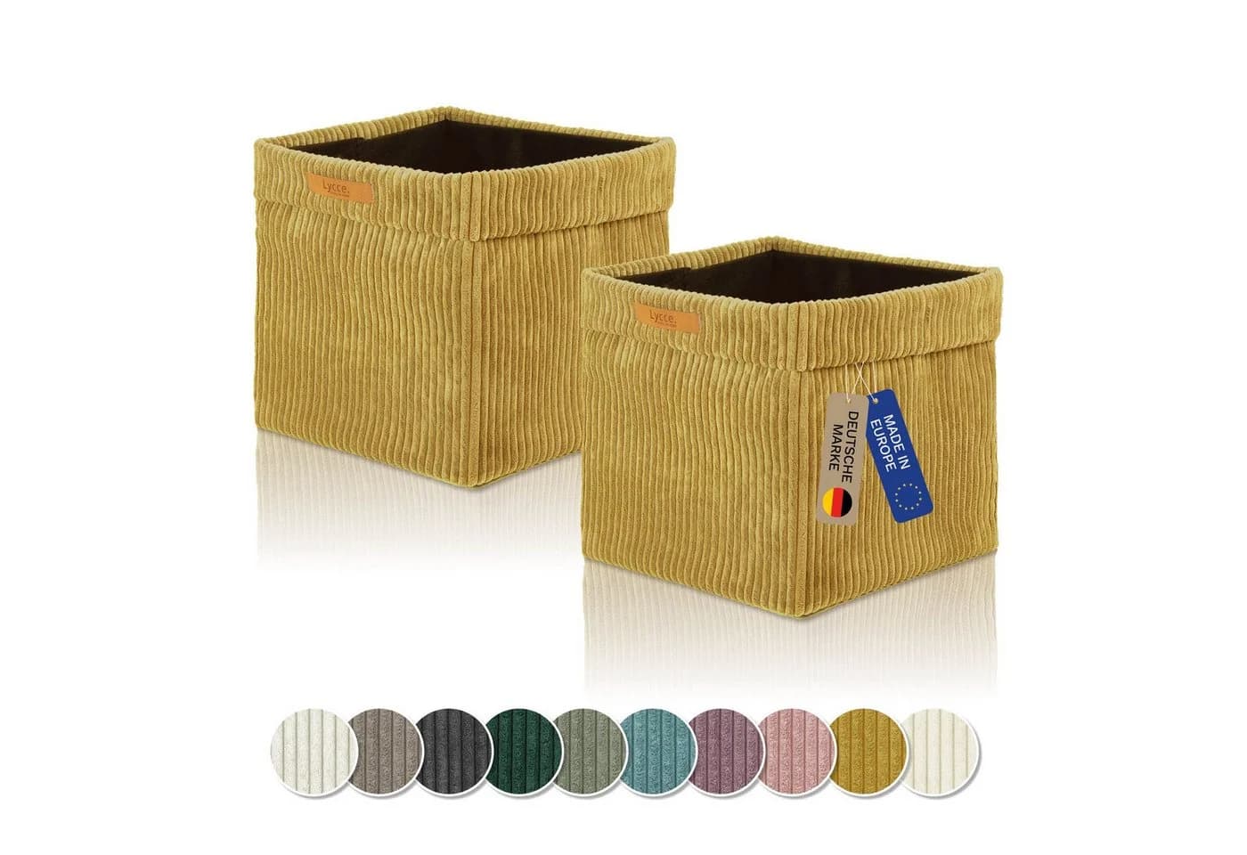Lycce Aufbewahrungsbox Cord 2er Pack Senfgelb für Ikea Kallax - Bild 2