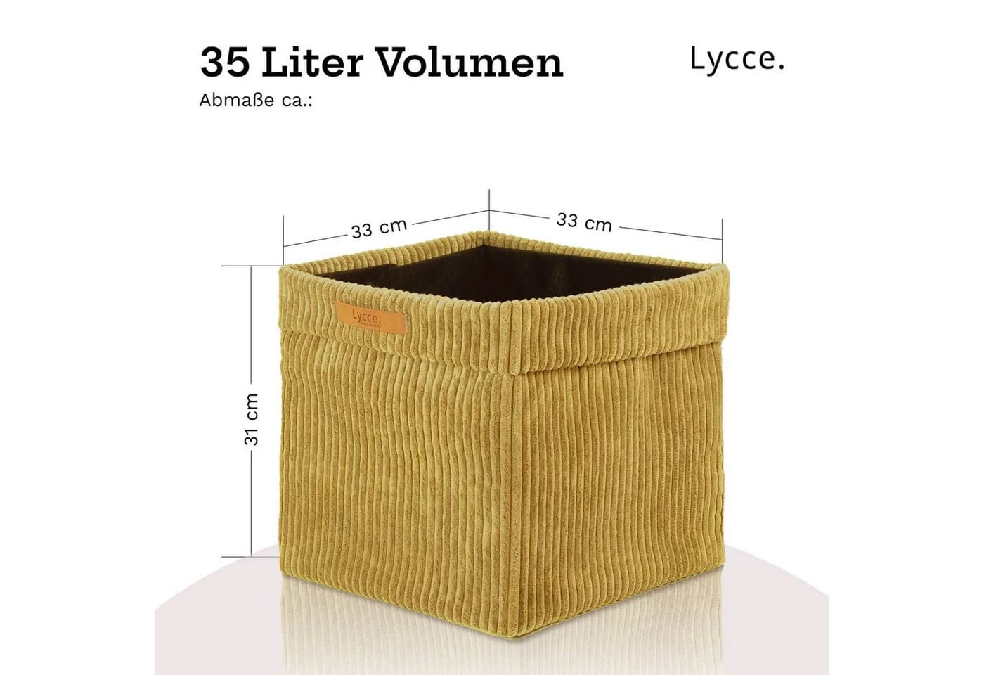 Lycce Aufbewahrungsbox Cord 2er Pack Senfgelb für Ikea Kallax - Bild 4