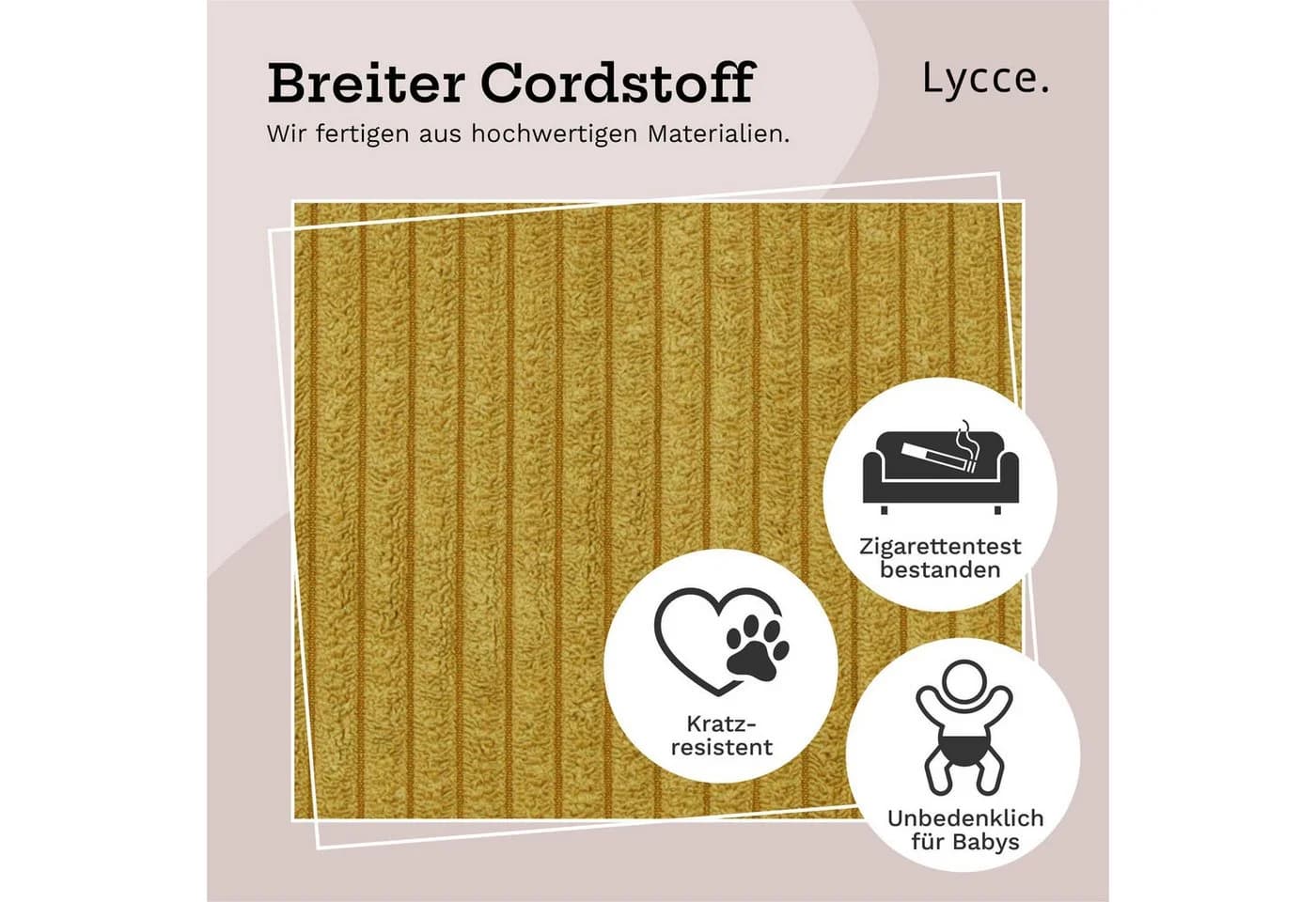 Lycce Klemmkissen Bankauflage Cordstoff Extra Polsterung - Bild 5