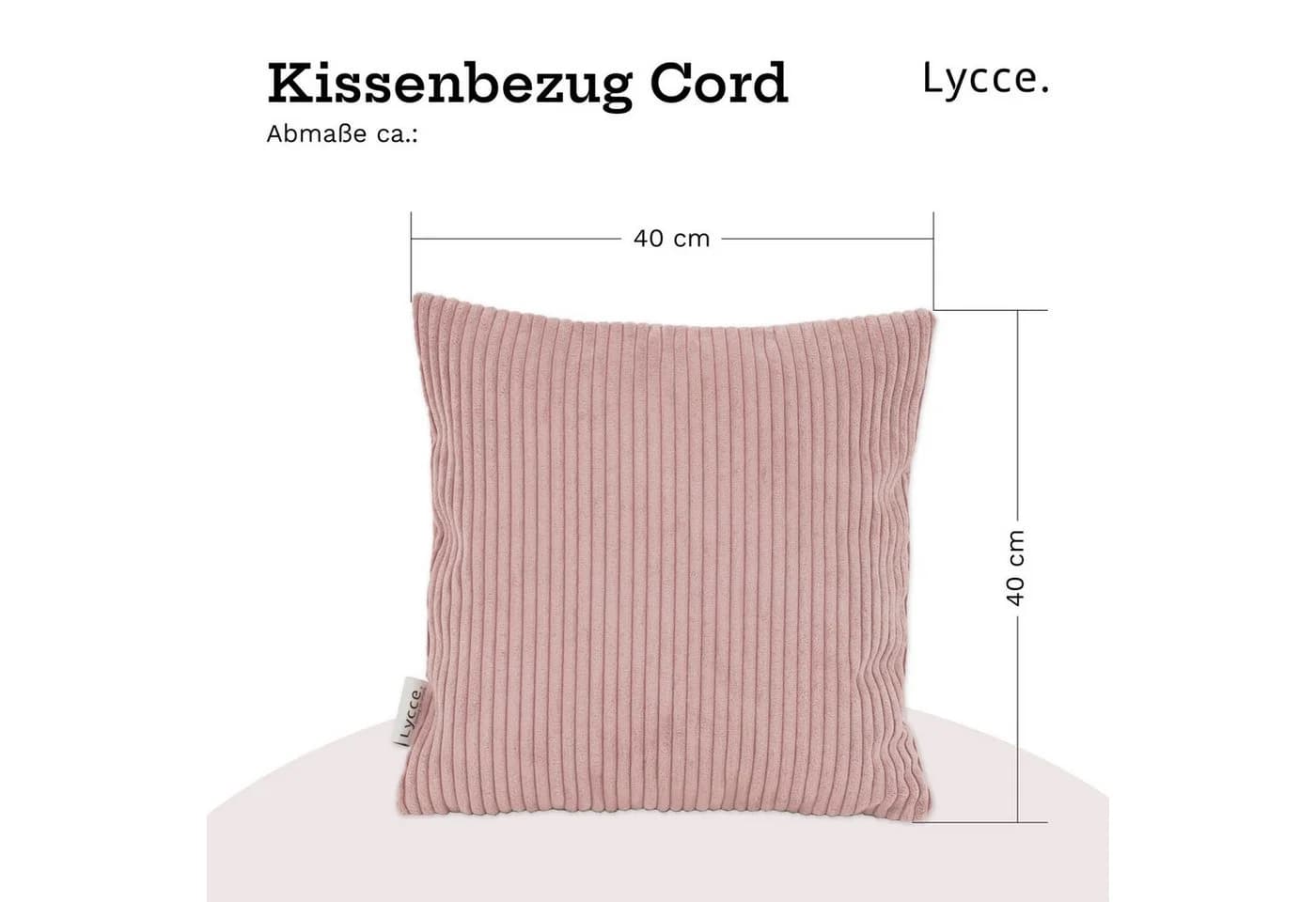 Lycce Dekokissen 2er Set Cordstoff Rosa 40x40 cm - Bild 4