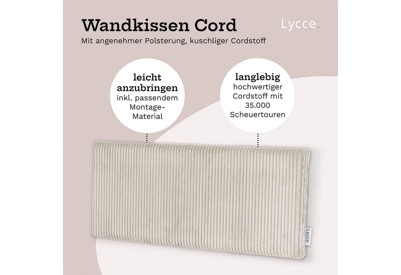 Lycce Wandkissen Cord Wandpolster Kopfteil Betten Rückenkissen Sitzbank - Bild 2