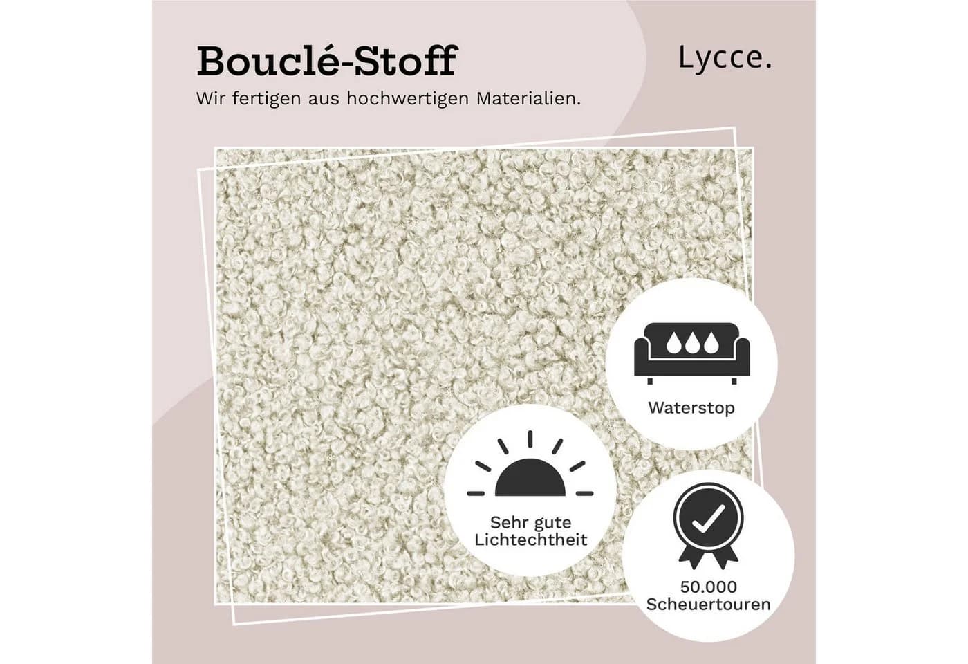 Lycce Dekokissen 2er Set Kissenhülle Bouclé 40x40 cm beige - Bild 3