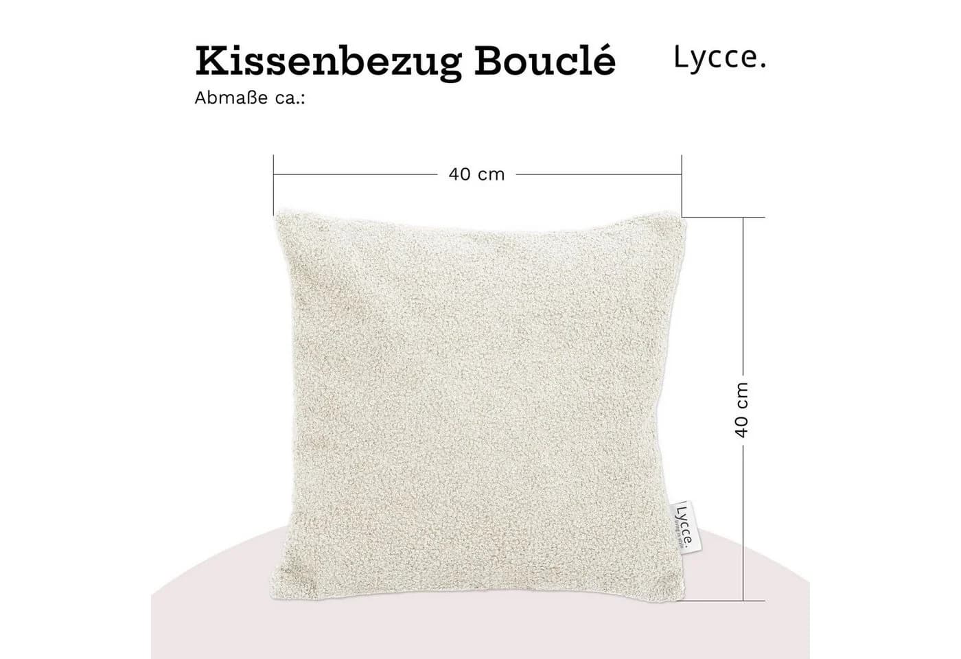 Lycce Dekokissen 2er Set Kissenhülle Bouclé 40x40 cm beige - Bild 4