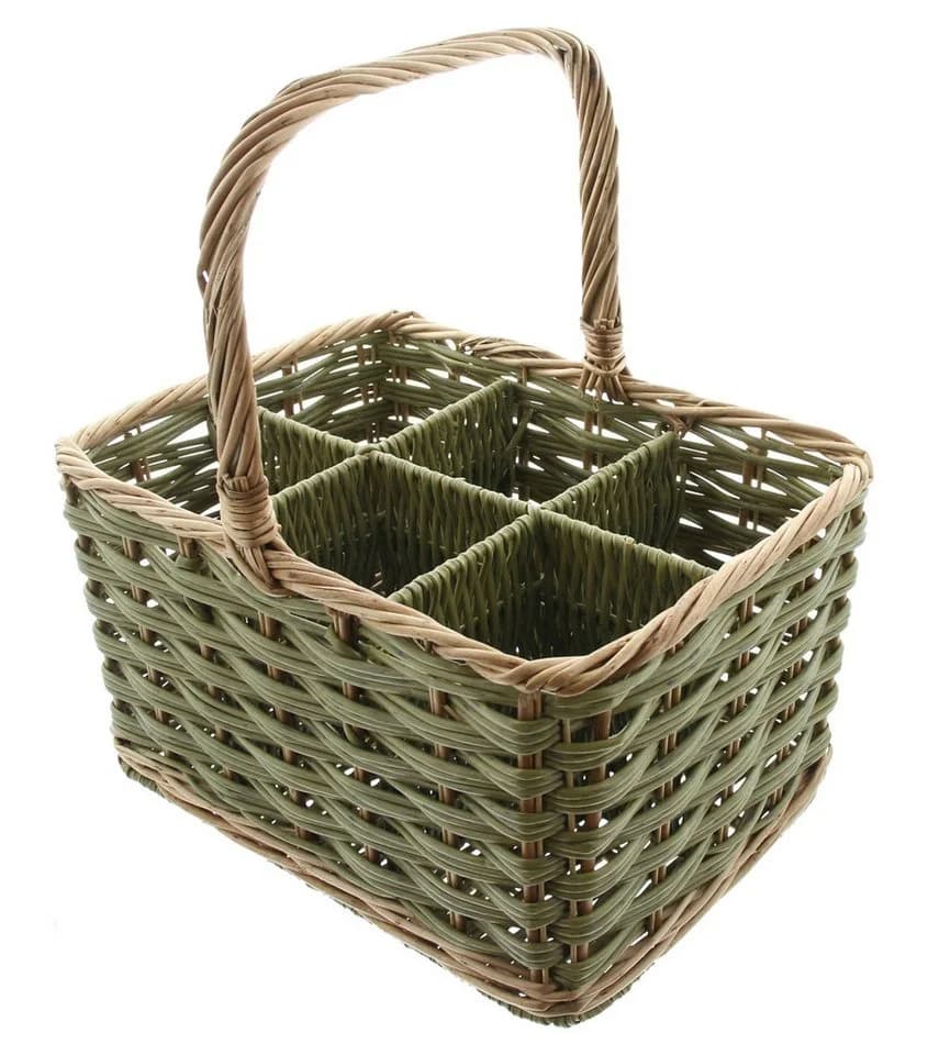 Dekoleidenschaft Flaschenträger Olivgrün Weide & Polyrattan - Bild 3