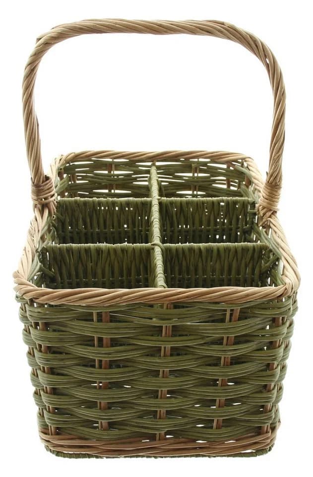 Dekoleidenschaft Flaschenträger Olivgrün Weide & Polyrattan - Bild 4