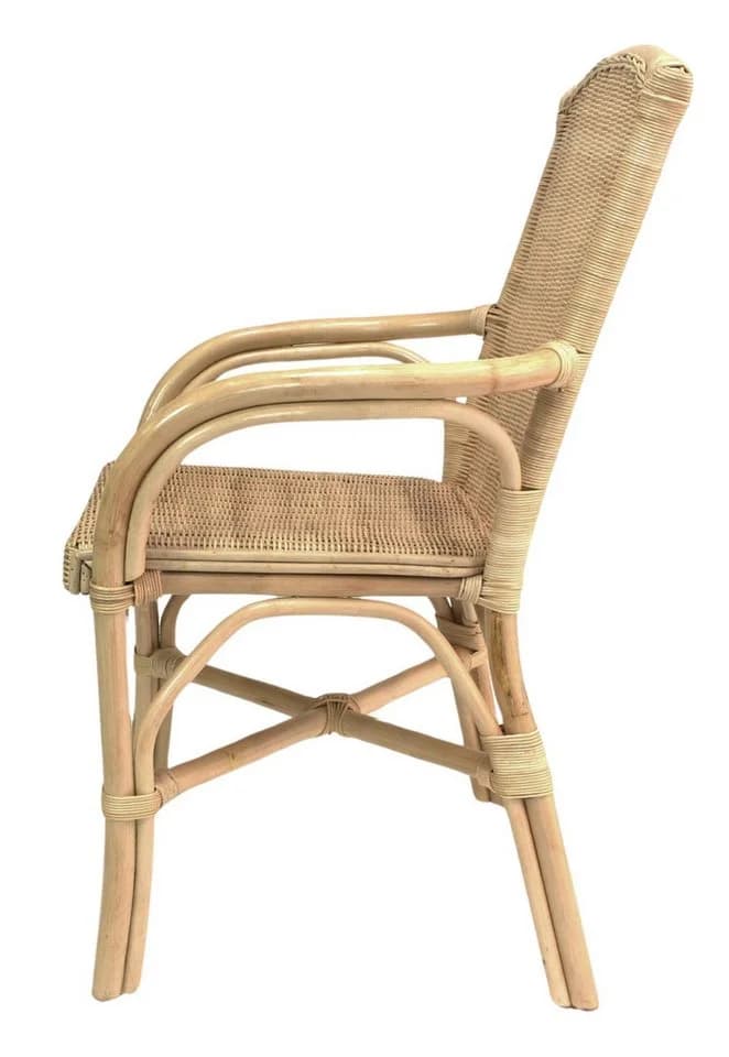 Dekoleidenschaft Rattanstuhl 4 Modelle Natur Lackiert mit Armlehne - Bild 4