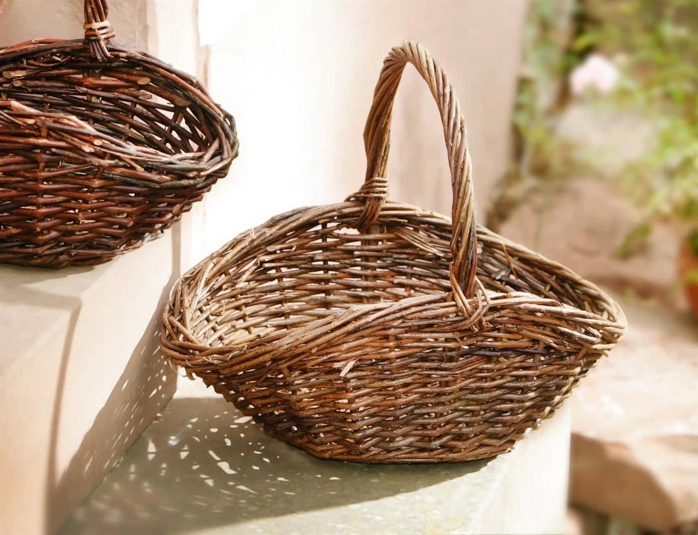Dekoleidenschaft Bügelkorb Natur Weide Braun 37x27 cm