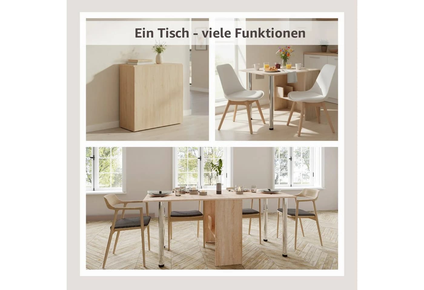 Rodnik Esstisch Amelie Klappbar Braun Modern - Bild 3
