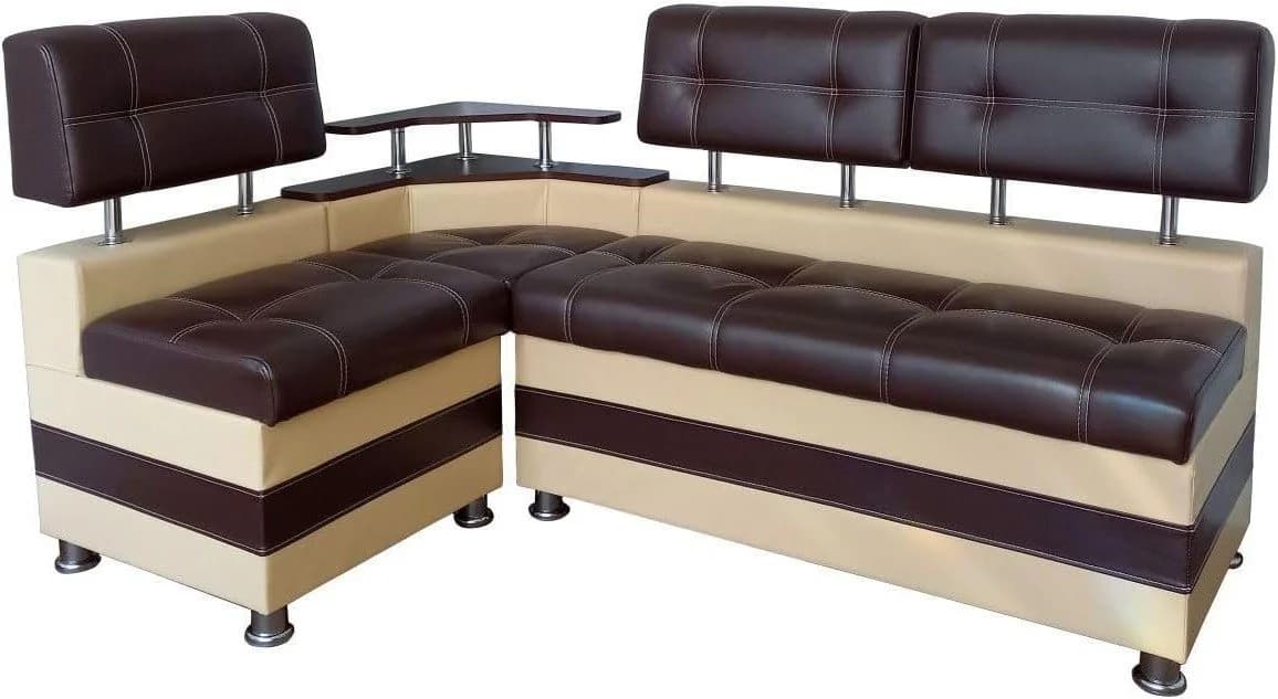 Rodnik Eckbank Latte mit Stauraum und Ablage, Beige/Braun