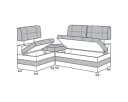Rodnik Eckbank Latte mit Stauraum und Ablage, Beige/Braun Bild 4