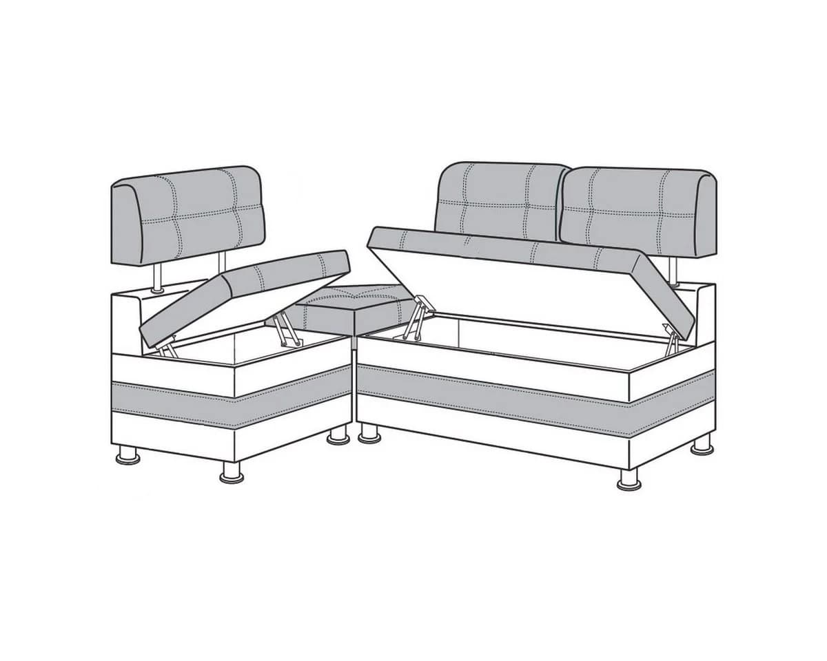Rodnik Eckbank Latte mit Stauraum und Ablage, Beige/Braun - Bild 4