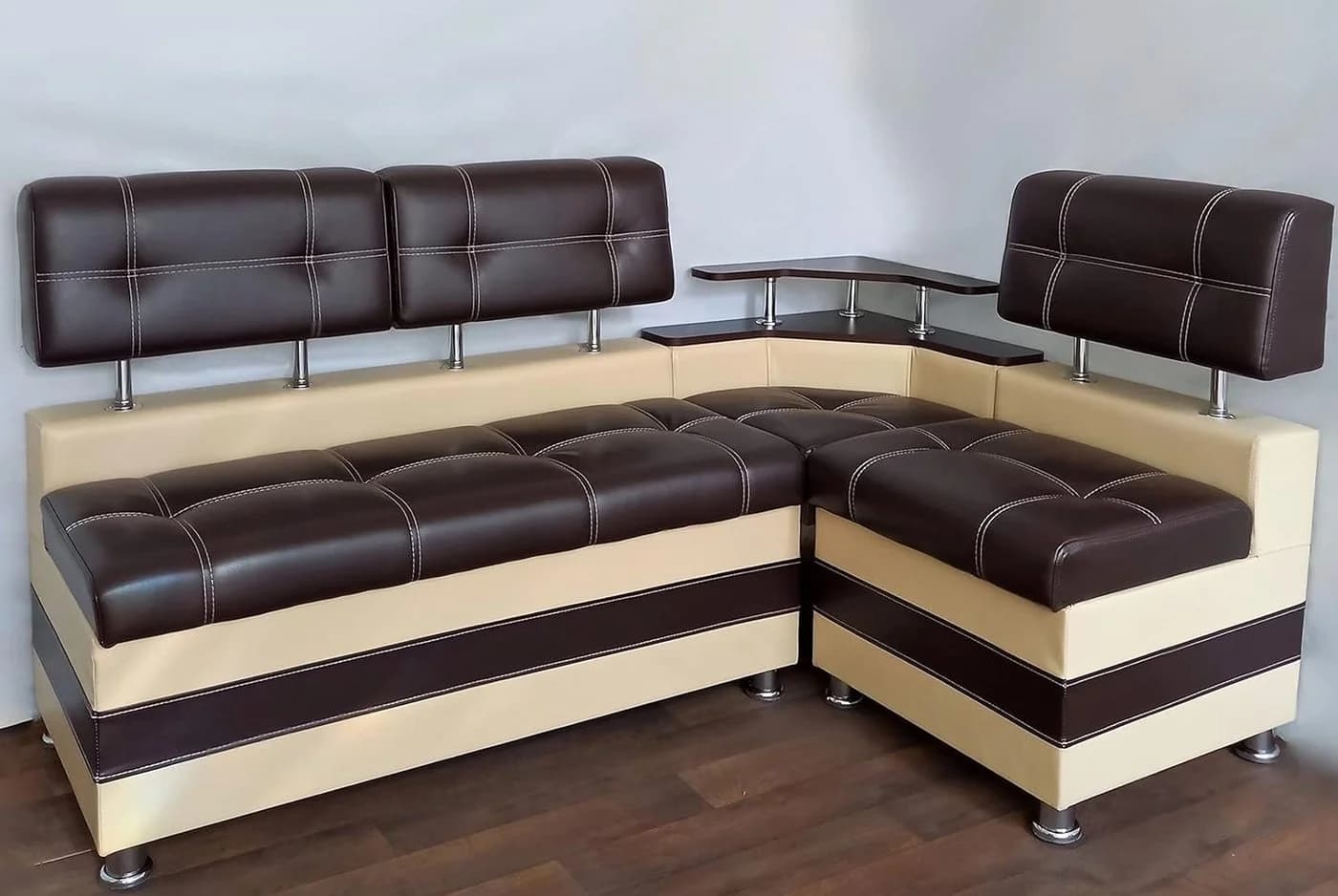 Rodnik Eckbank Latte mit Stauraum und Ablage, Beige/Braun - Bild 5