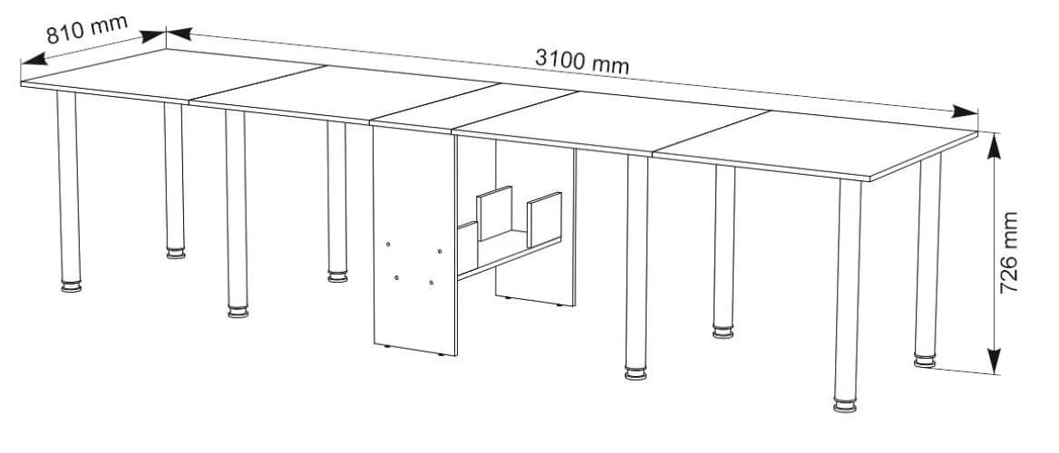 Rodnik Esstisch XXL Klappbar Weiß Verlängerbar bis 310 cm - Bild 5