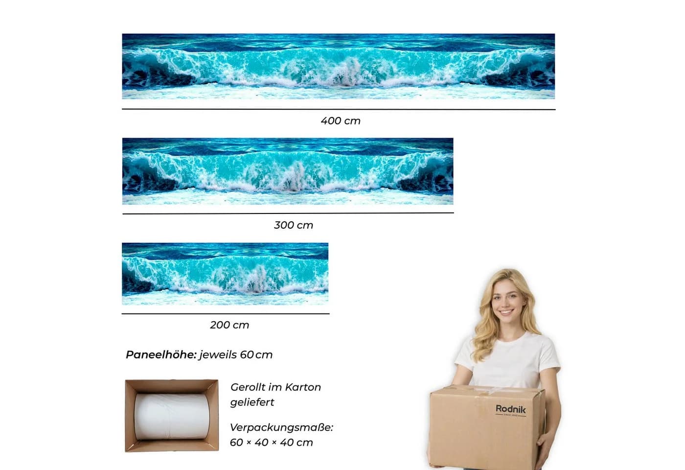 Rodnik Küchenrückwand Ozeanwelle ABS Blau