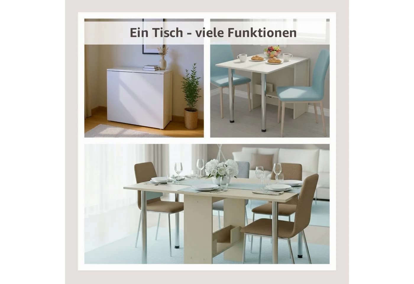 Rodnik Esstisch Amelie Klappbar Beige - Bild 3