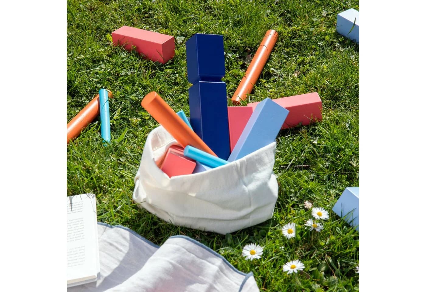 Remember Spiel Kubb Bunt Holz Gartenspiel Set