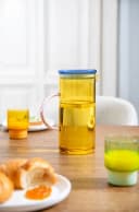 Remember Wasserkaraffe FRED Gelb Glas mit Deckel Bild 1