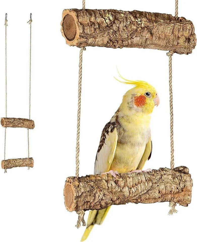 Kork-Deko.de Vogelspielplatz Mobile aus zwei Korkästen - Zum Sitzen, Spielen - Bild 2