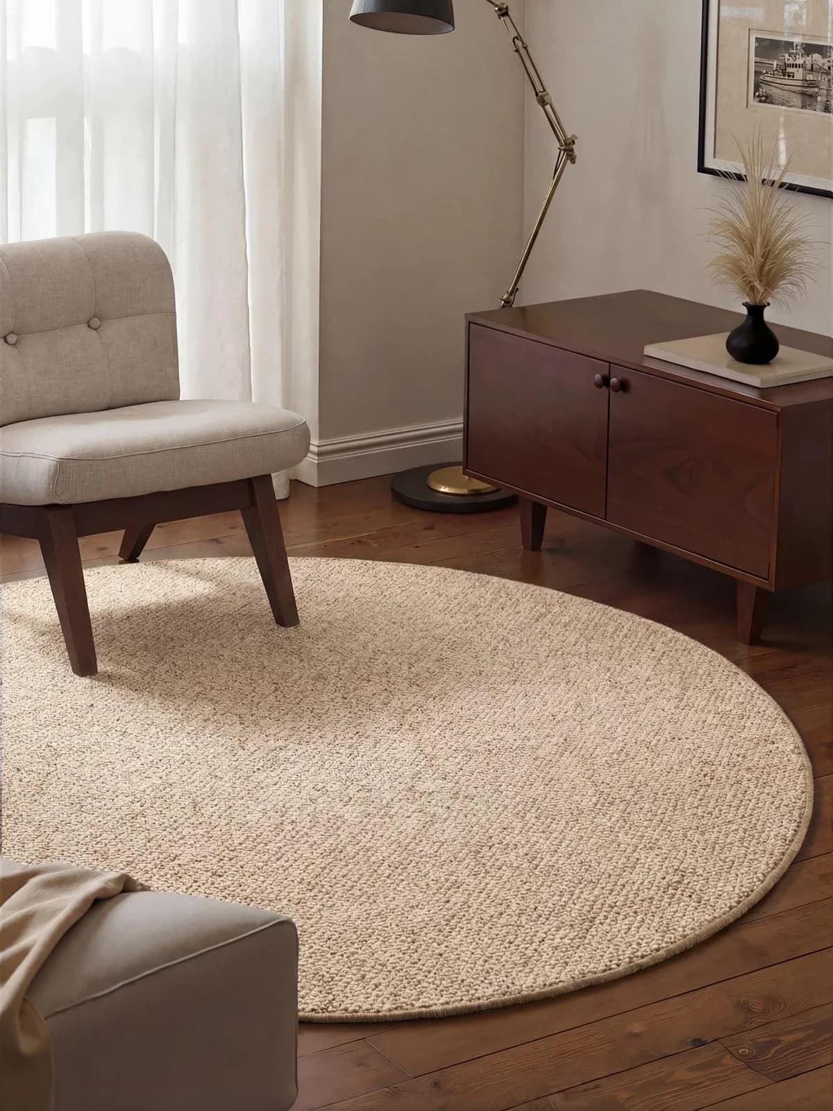 Hanse Home Teppich Wolly 2 Rund Beige/Braun Kunstfaser