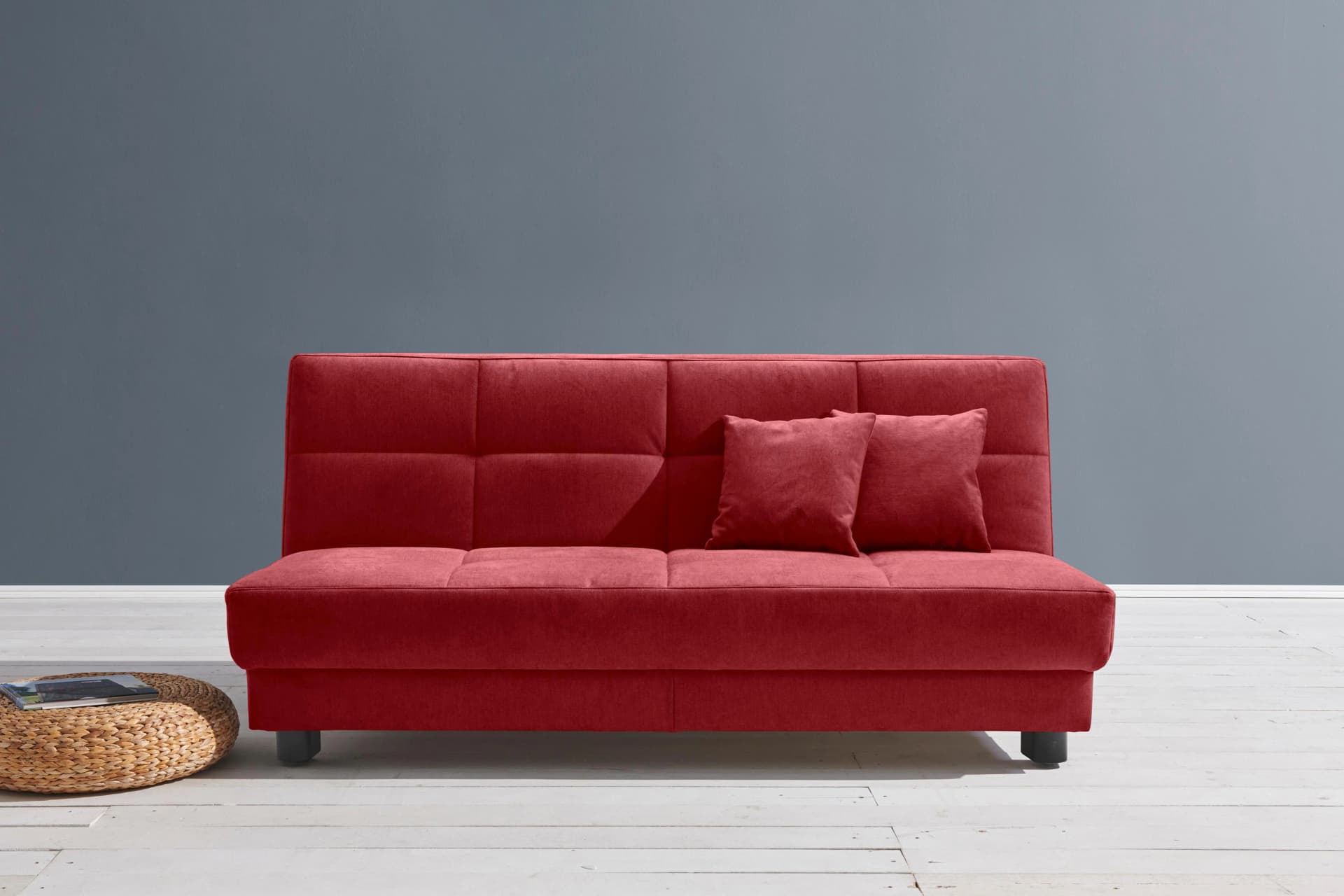 ell+ell Schlafsofa Tilda Marsala mit Zierkissen