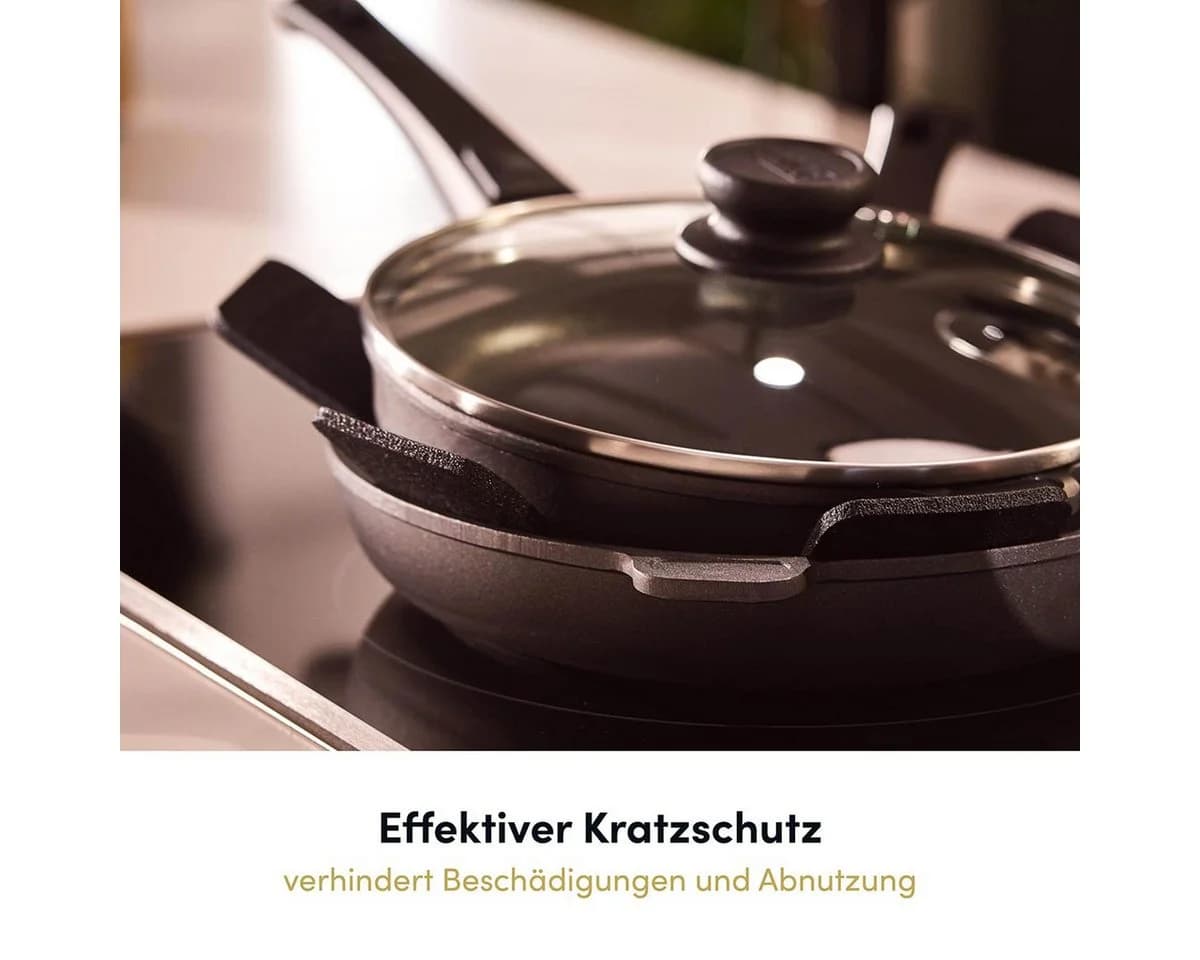 Hoffmann Germany Pfannenschoner 6er-Set Schwarz 38x38 cm