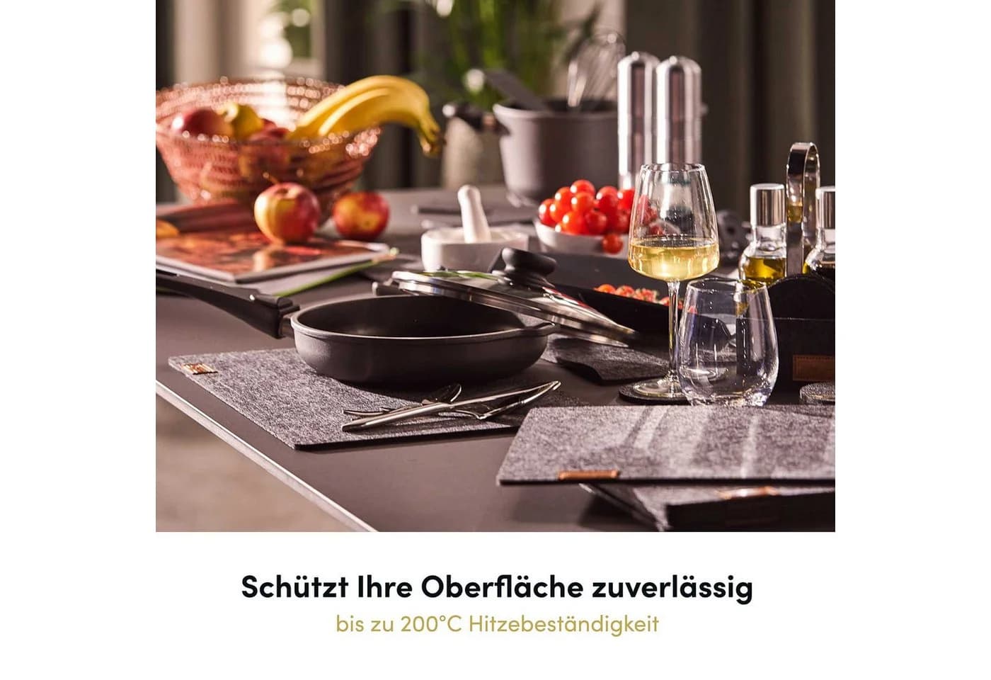 Hoffmann Germany Platzset Filz 6er-Set Anthrazit - Bild 3