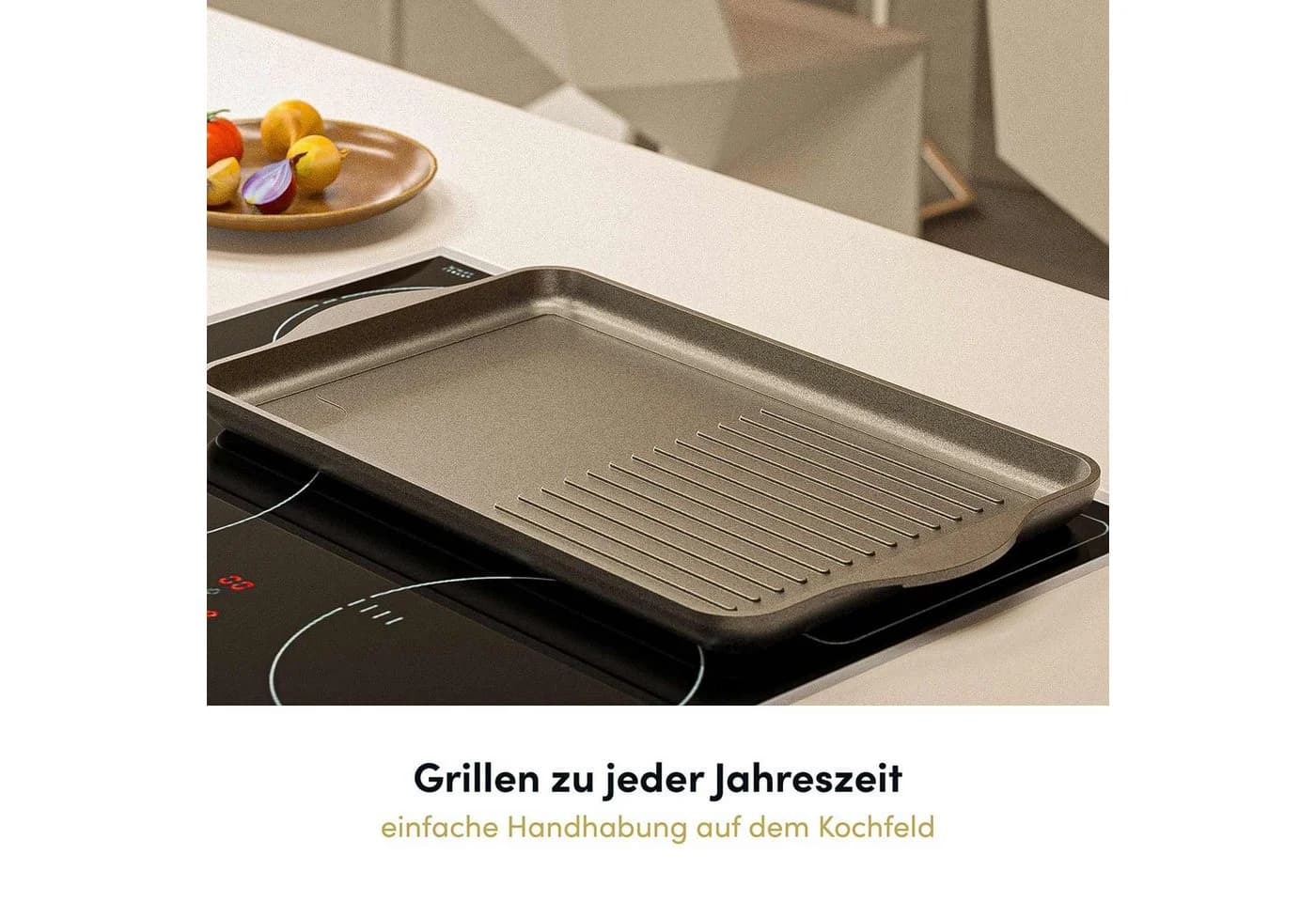 Hoffmann Germany CLASSIQ Grillplatte 2in1 Aluguss Schwarz - Bild 5