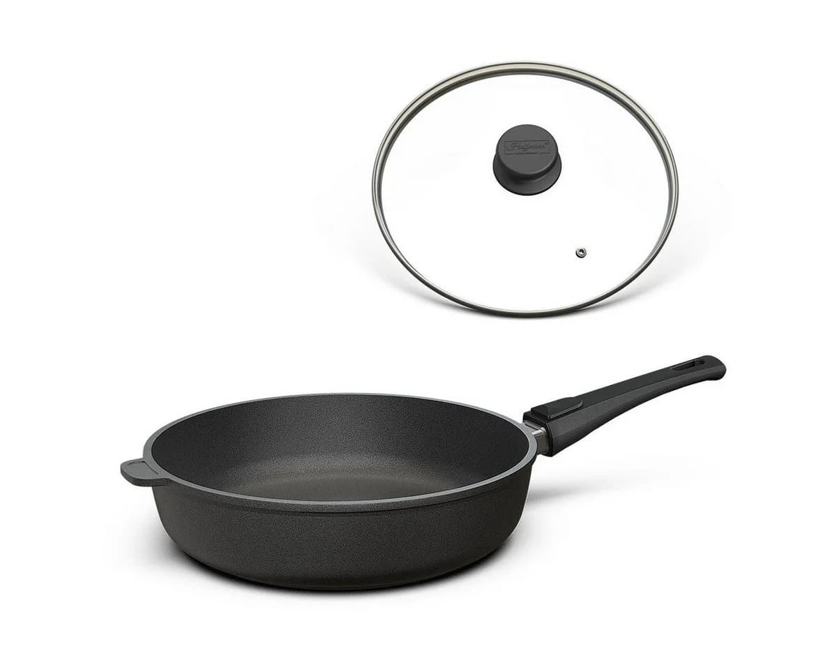 Hoffmann Germany Bratpfanne Schmorpfanne Ø 28 cm mit Deckel Aluguss - Bild 2